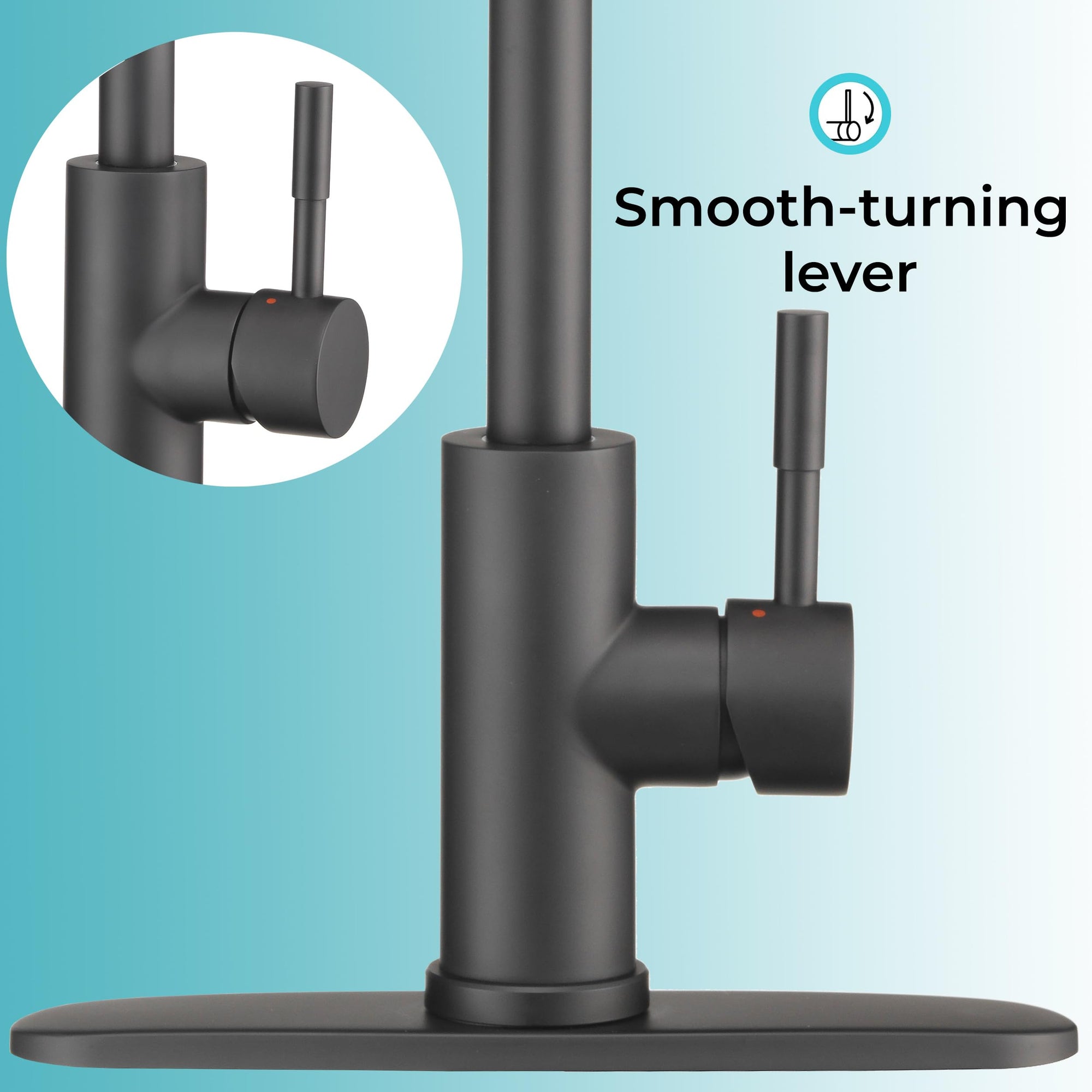 Dura Faucet Gooseneck Streamline RV Kitchen Faucet - Matte Black