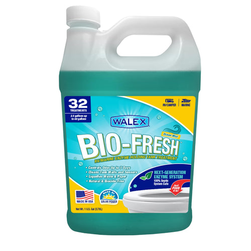 Bio-Fresh Walex Liquid Enzyme Holding Tank Treatment for RV, Camper & Marine - Black Water Tank Deodorizer, Liquifies Waste & Toilet Paper, Septic Tank Safe, Biocide-Free, Ocean Mist, 1 Gallon