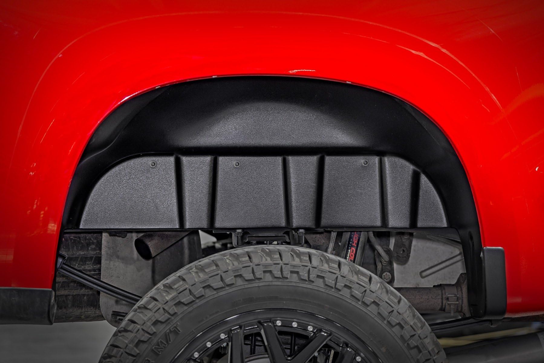 Rear Wheel Well Liners Rough Country for Chevy Silverado 1500 (2019-2025 & Classic) - Heavy-Duty Rear Fender Liners for Mud & Debris Protection, Made in USA