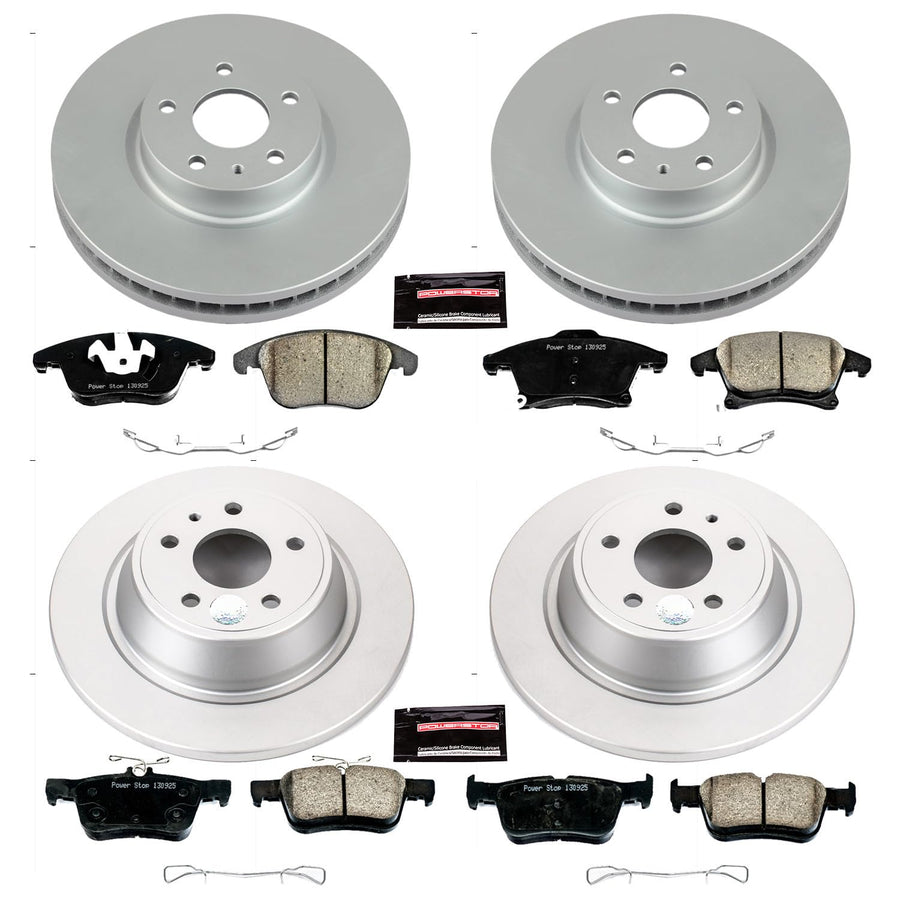 Power Stop Z17 Evolution Geomet Coated Brake Kit Front and Rear For Ford Fusion 2013-2016, Lincoln MKZ 2013-2016 [Model Specific]