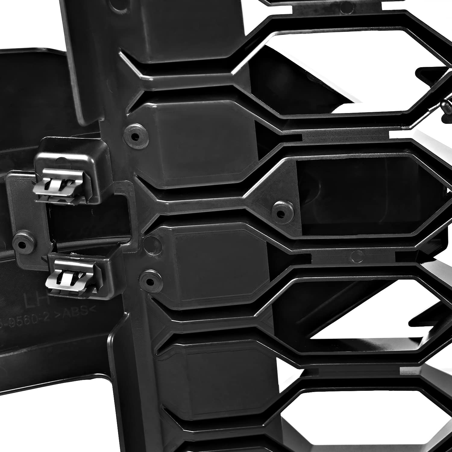 Honeycomb Hood Grille Spec-D Tuning Glossy Black Compatible with 2019-2022 Chevy Silverado 1500 LT