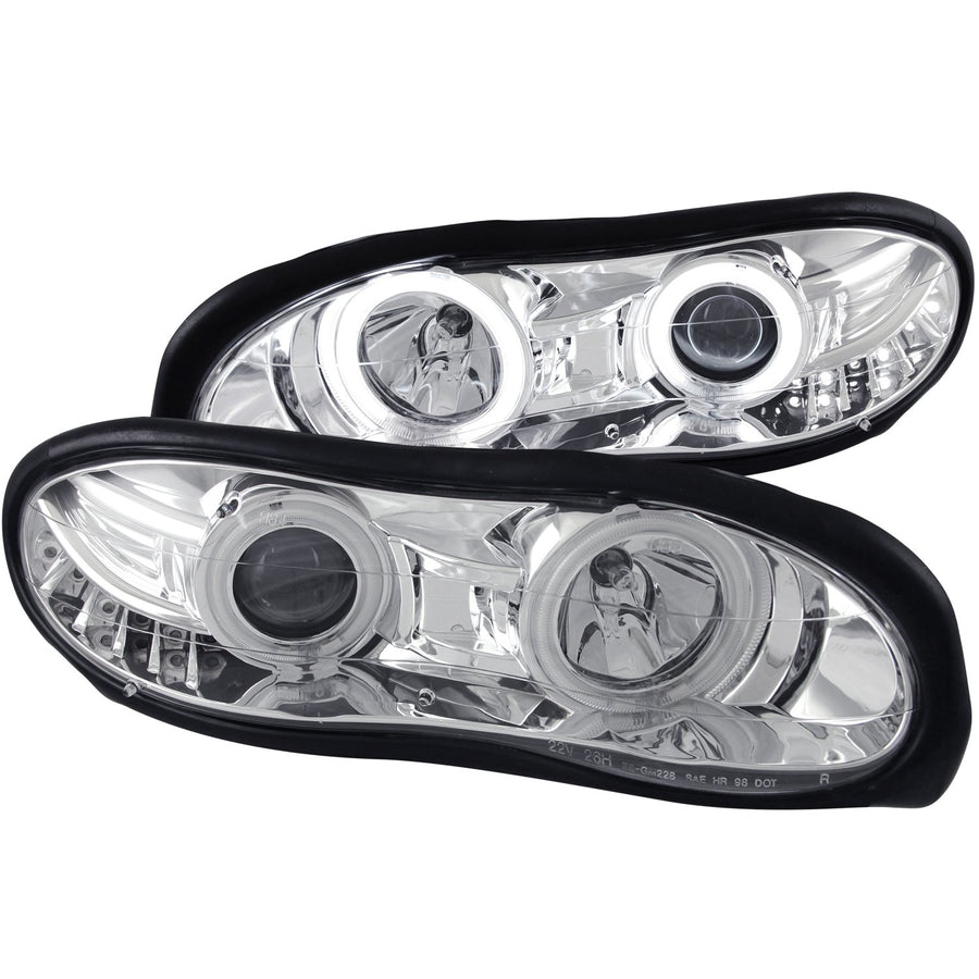 Chevrolet Camaro Anzo USA 121159 Projector Halo/Chrome Clear with Amber Reflectors Headlight Assembly - (Sold in Pairs)