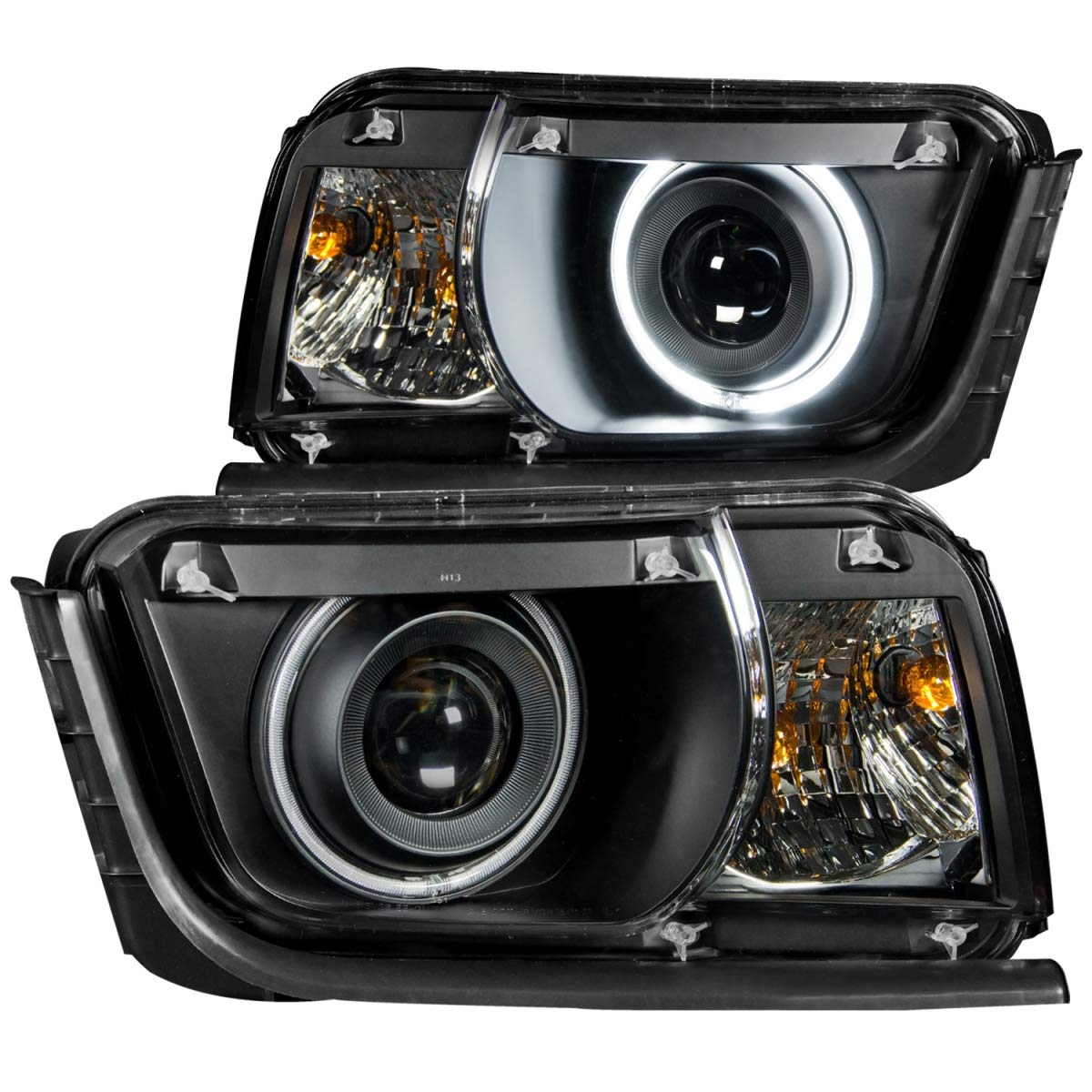 Black Halo Projector Headlight Anzo USA 121312 with Clear Lens for Chevy Camaro