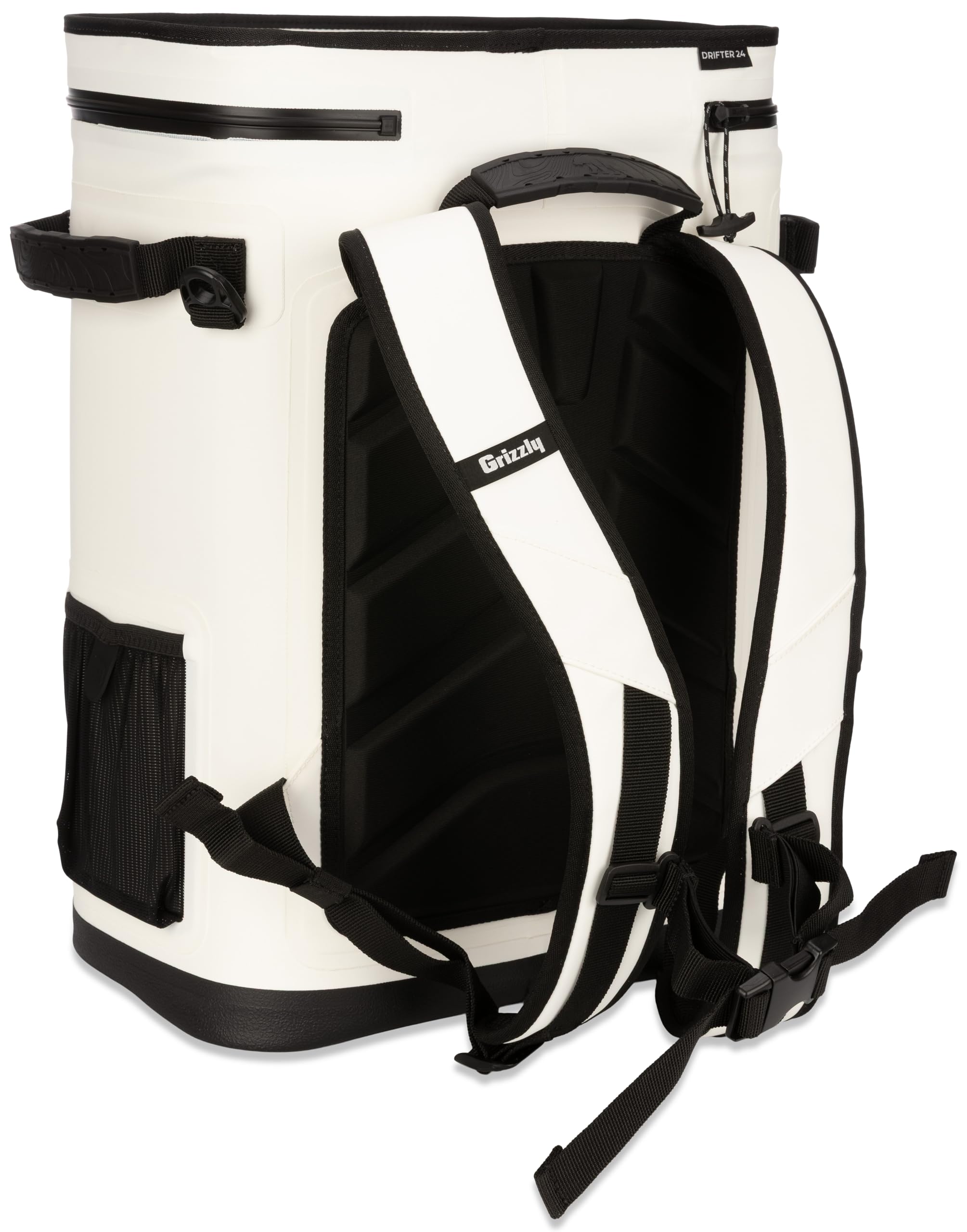 24 Grizzly Drifter Backpack Cooler, Insulated for Beach Boat Camping Fishing Hunting, 24-Quart Capacity, Whiteout