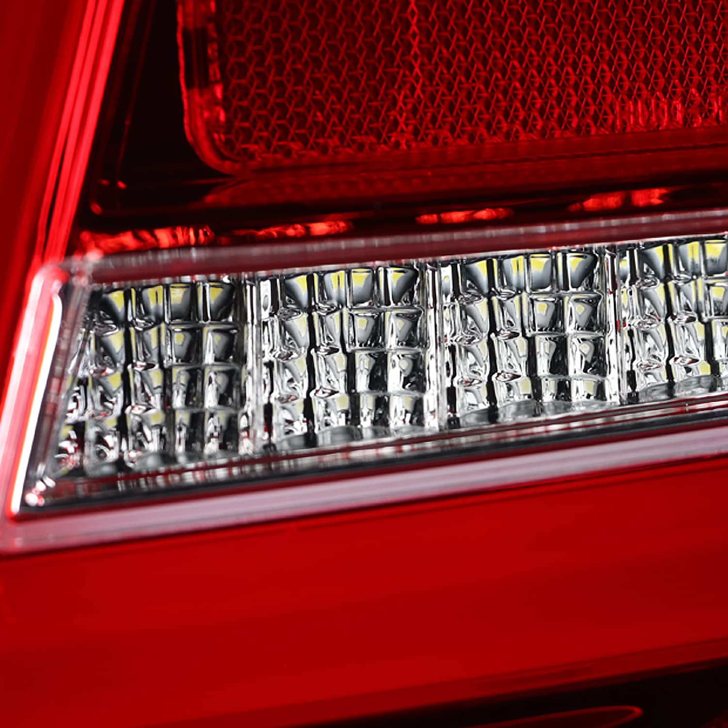 Spec-D Tuning LED Bar Tail Lights Red Lens Compatible with 2010-2012 Ford Fusion Left + Right Pair Assembly