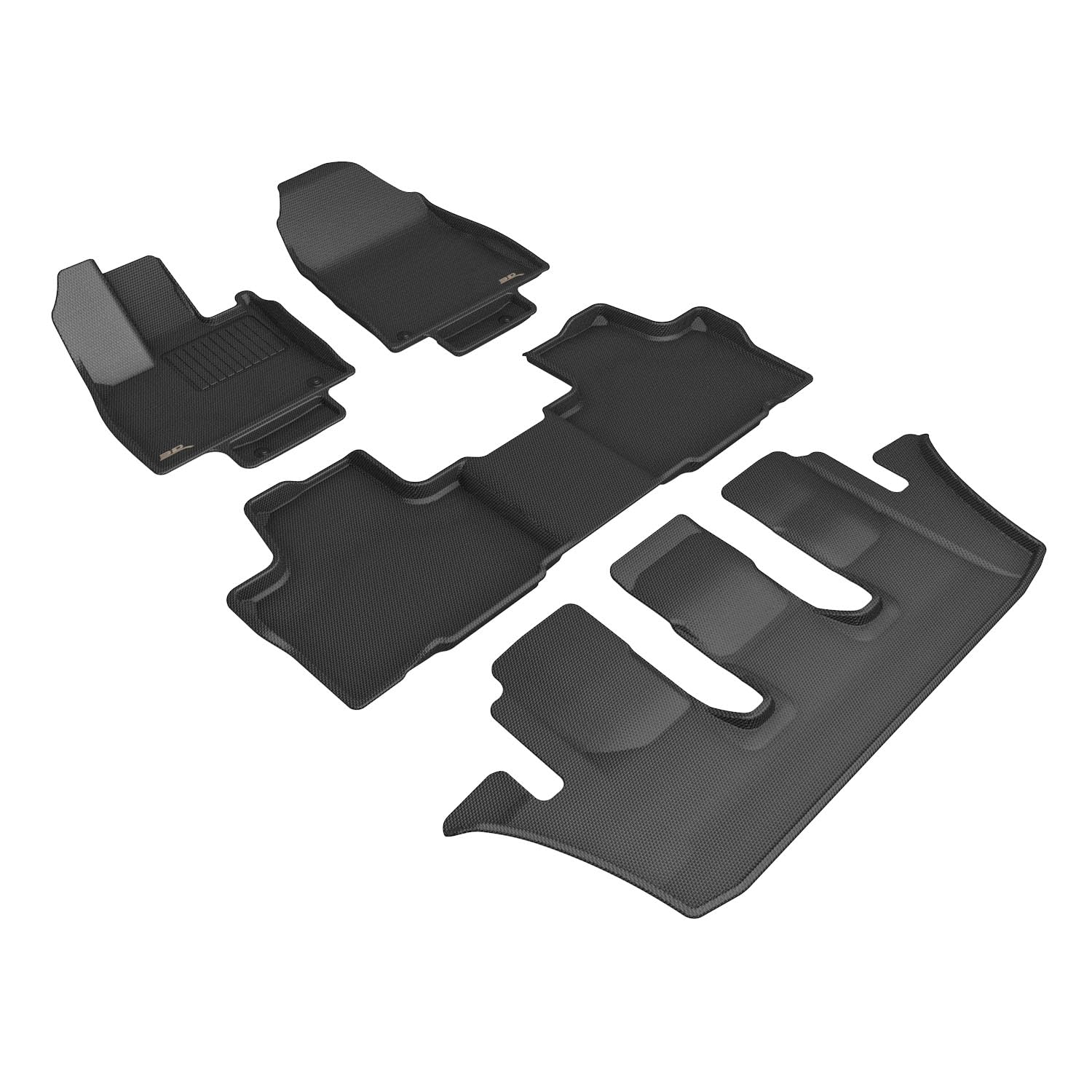 Kagu Floor Mat (Black) 3D MAXpider Custom Fit Compatible with Lexus TX 2024-2026 (Bench Seat) - Full Set