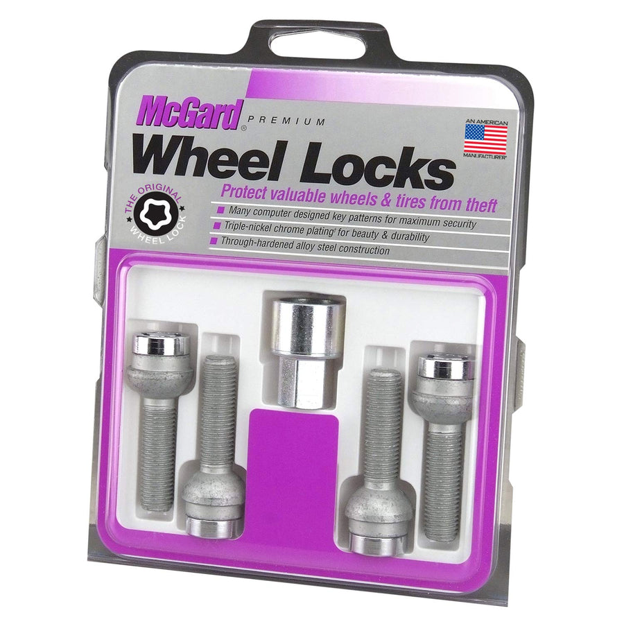 Chrome McGard Bolt Style Radius Seat Locks (M14 x 1.5 Thread Size) - Set of 4