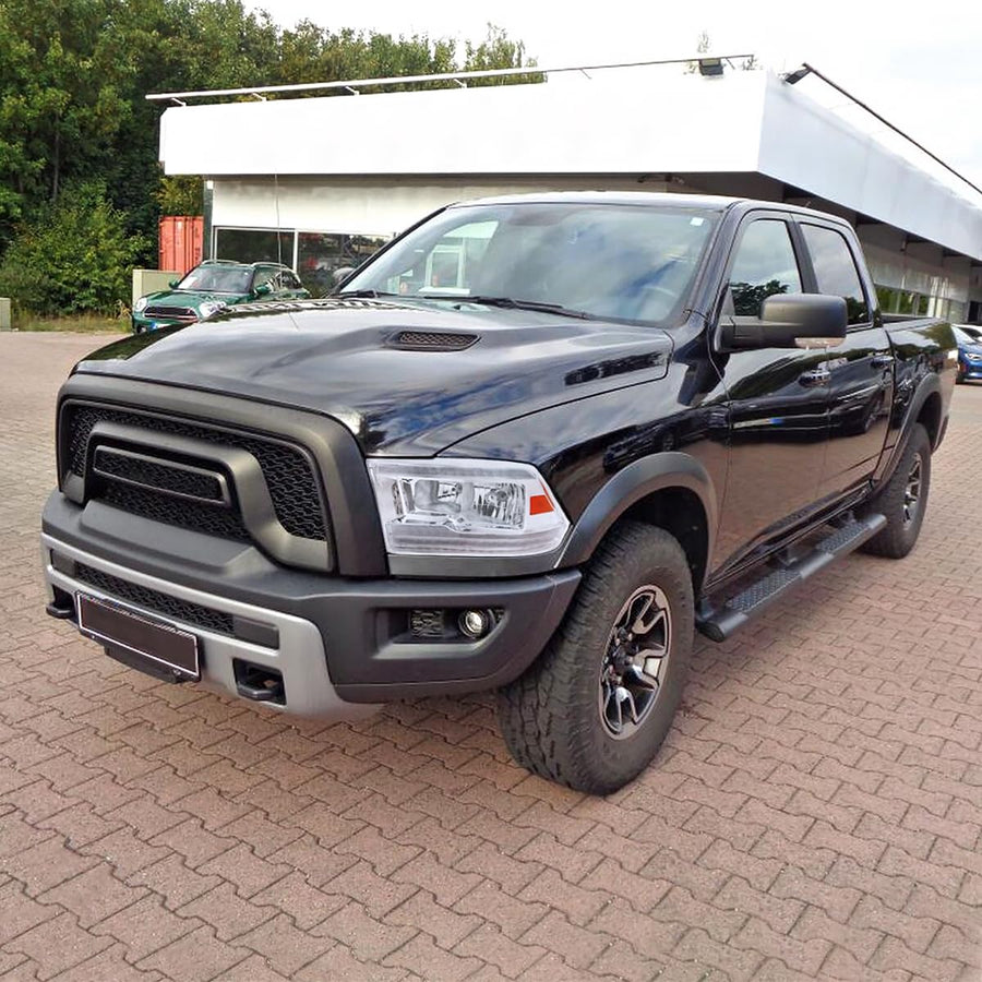 Switchback Sequential LED Signal Strip Headlights SPEC-D TUNING w/Startup Animation Compatible with 2009-2018 Dodge Ram 1500, 2010-2018 Ram 2500 3500, Left + Right Pair Headlamps Assembly