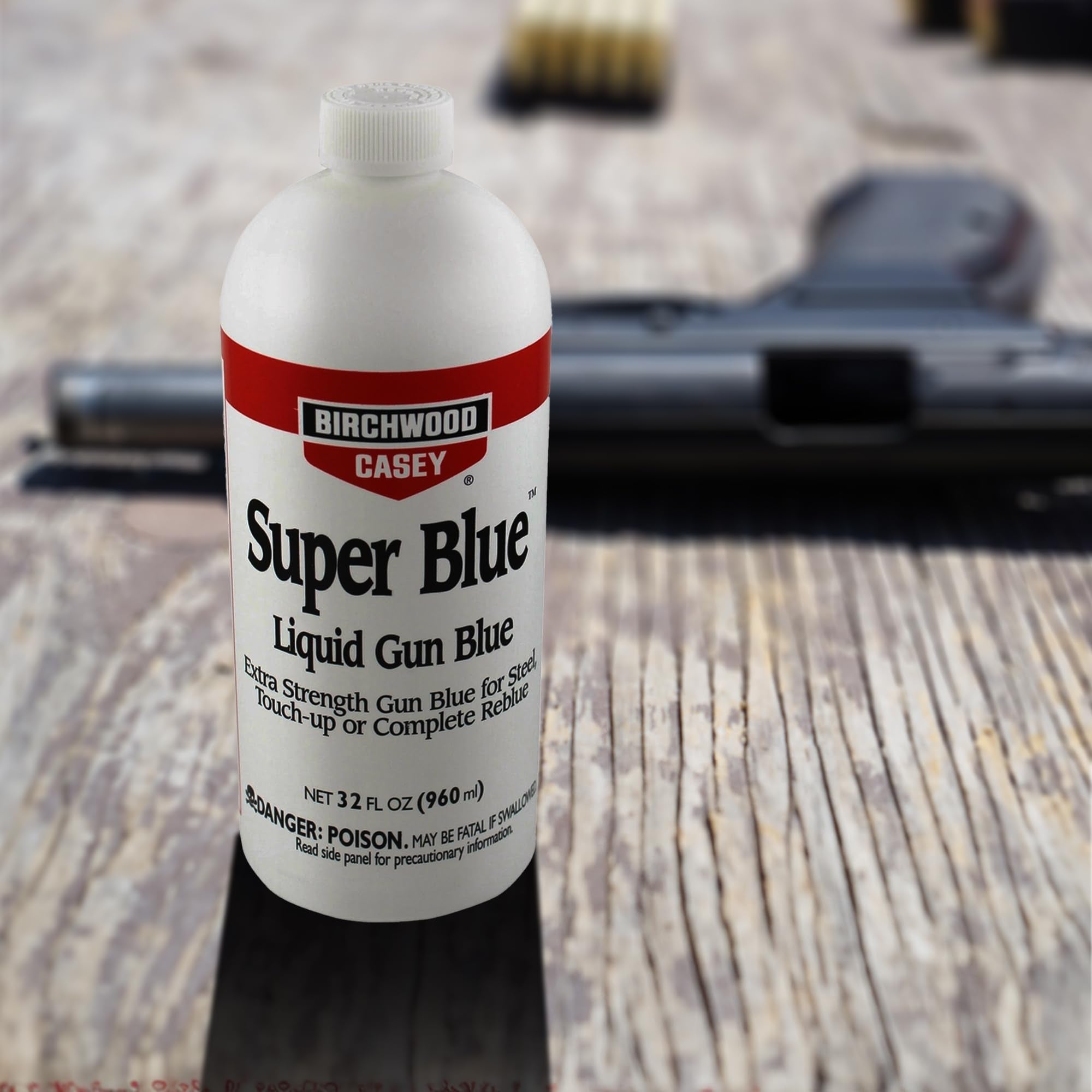 Birchwood Casey Liquid Gun Blue Super Blue with Double Strength Design for Rifles, Pistols, Revolvers, Shotguns, and Other Firearms, Blue