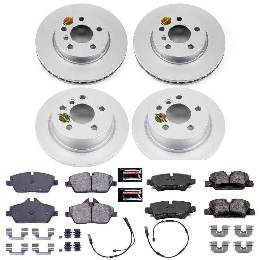 Power Stop Z23 Evolution Sport CRK7978 Coated Brake Kit Front & Rear For Mini Cooper 2014-2023 [Model Specific]