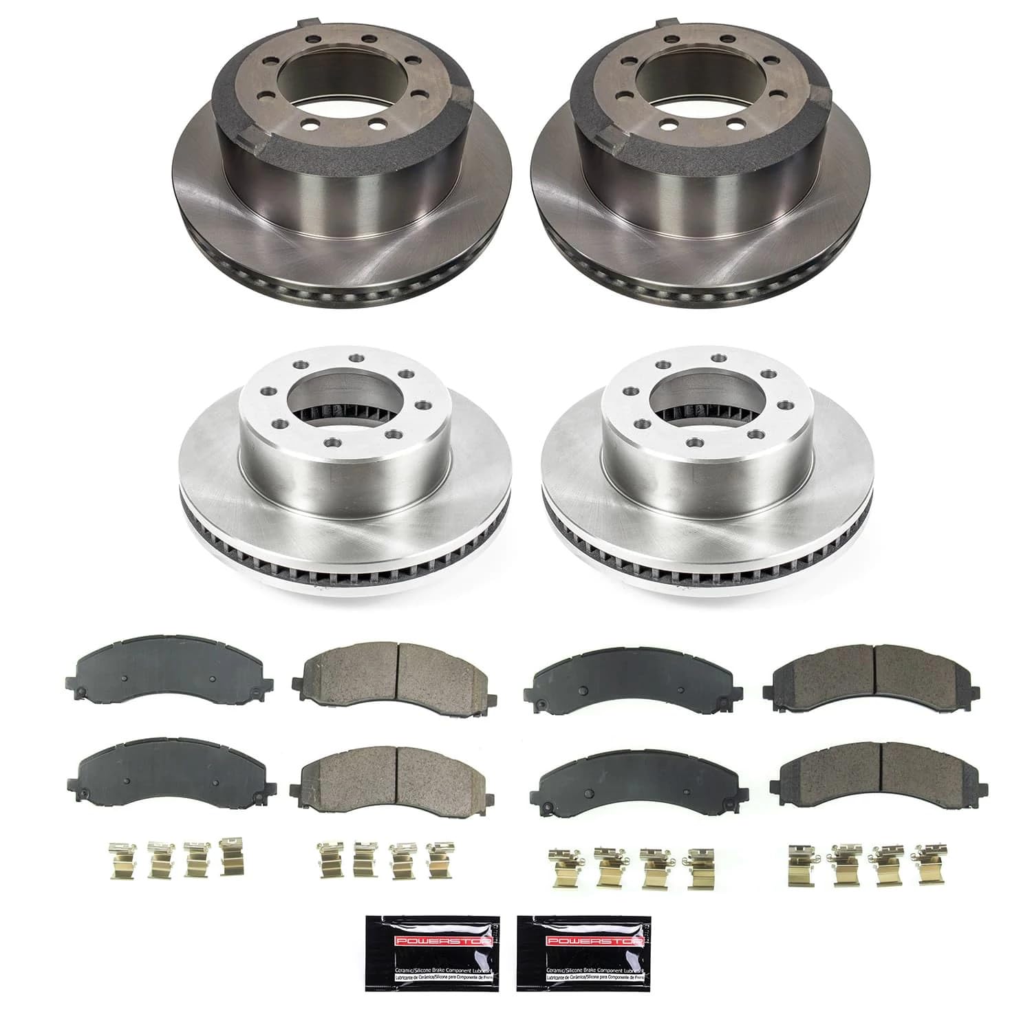 POWERSTOP Stock Replacement Brake Pads and Rotors Front and Rear Brake Kit Autospecialty For Ram 3500 2019-2022 [Vehicle Specific]