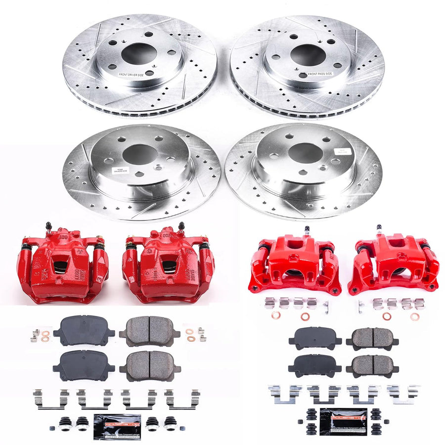 Power Stop Z23 KC1063 Evolution Sport Front & Rear Brake Caliper Kit- Brake Rotors, Brake Pads and Brake Calipers For Toyota Avalon 2000-2004 [Model Specific]