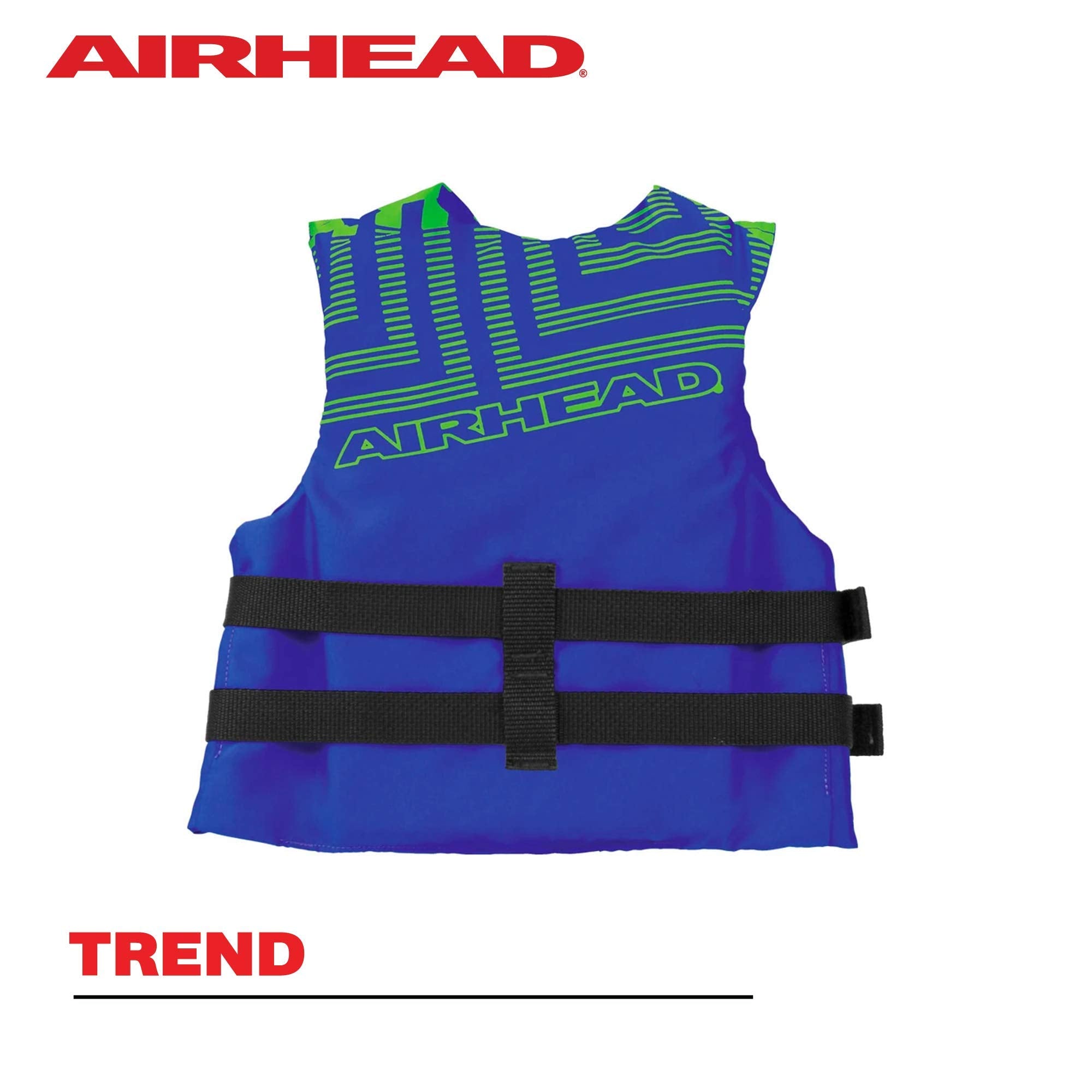 Youth Airhead Trend Life Jacket, Coast Guard Approved, Blue/Green