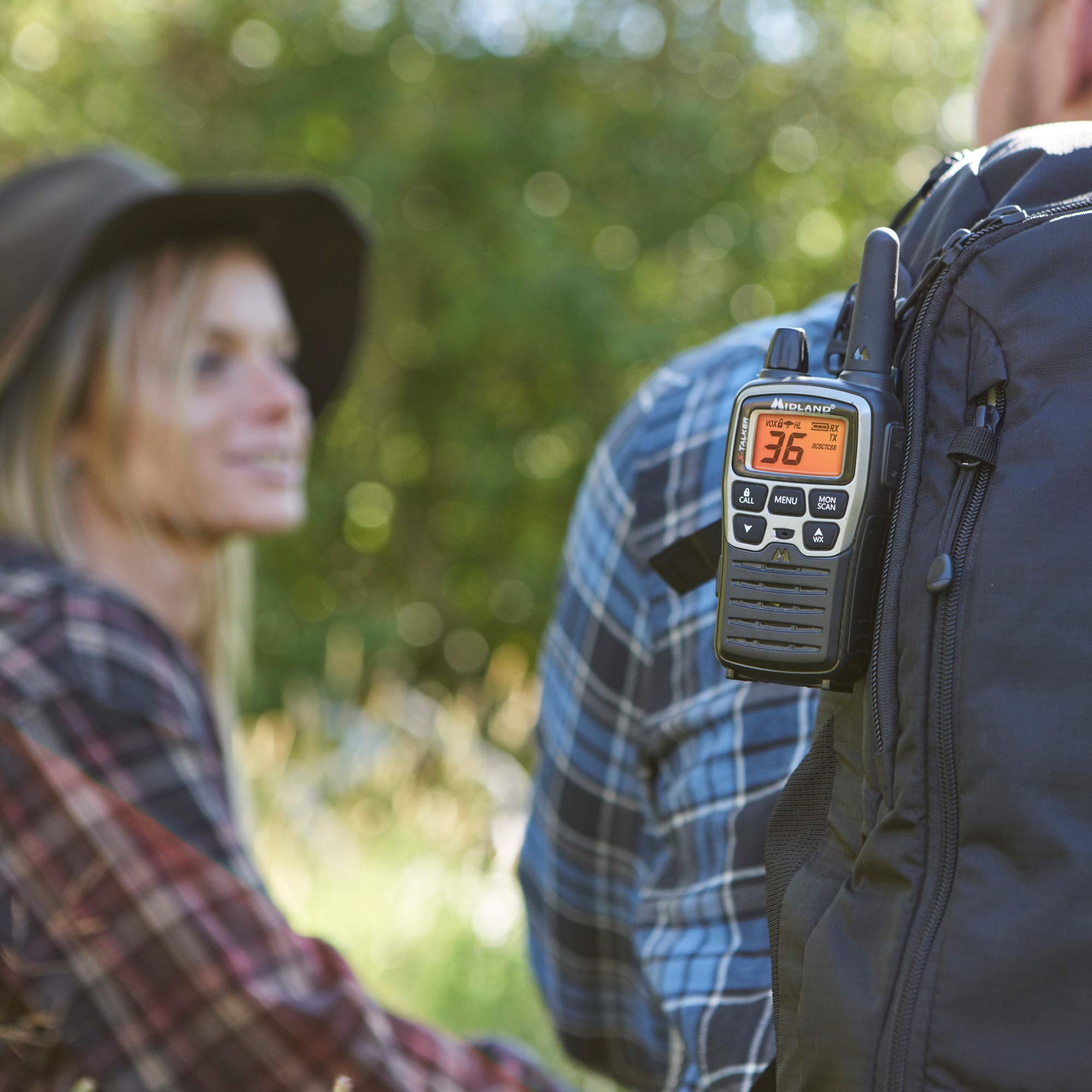 Midland® T71VP3 Long Range X-TALKER Walkie Talkie - FRS Two-Way Radio for Camping Overlanding Rock Crawling - NOAA Weather Scan - 36 Channels and 121 Privacy Codes Black/Silver 2 Pack