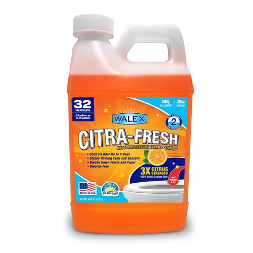 Citra-Fresh Walex Liquid Holding Tank Treatment for RV, Camper & Marine - Black Water Tank Deodorizer for Rapid Breakdown of Waste & Toilet Paper, Biocide-Free, Septic Tank Safe, 64oz