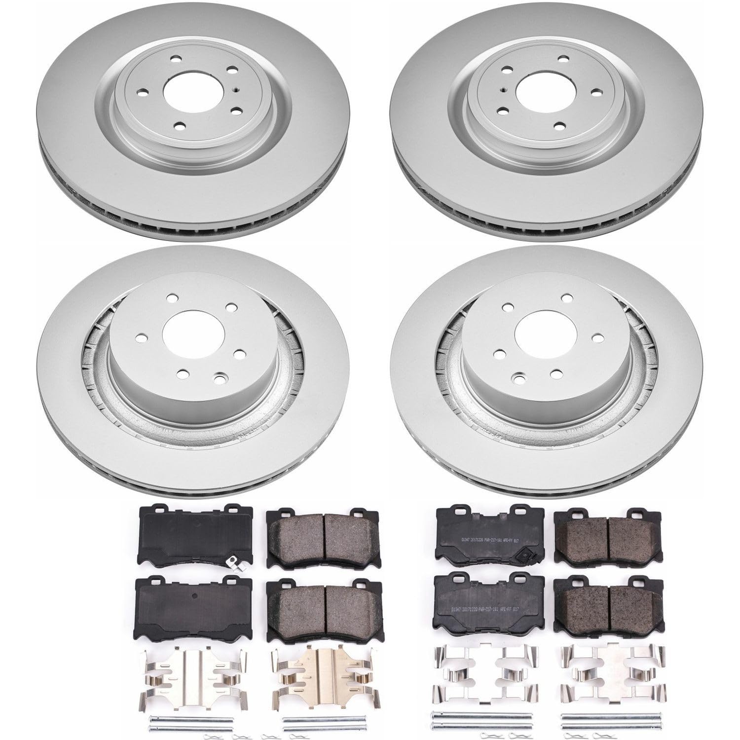 Power Stop Coated Brake Rotor & Ceramic Brake Pads- front CRK4138 & rear
