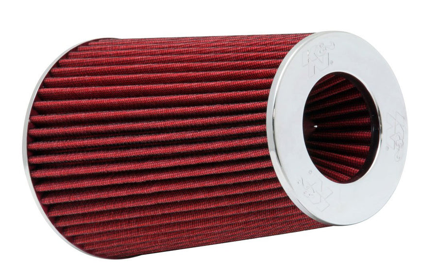 High-Flow K&N Original Lifetime Universal Clamp-On Air Filter: Performance, Premium, Washable: Flange Diameter: 4 In, Filter Height: 9.5 In, Flange Length: 1.125 In, Shape: Round Tapered, RG-1002RD