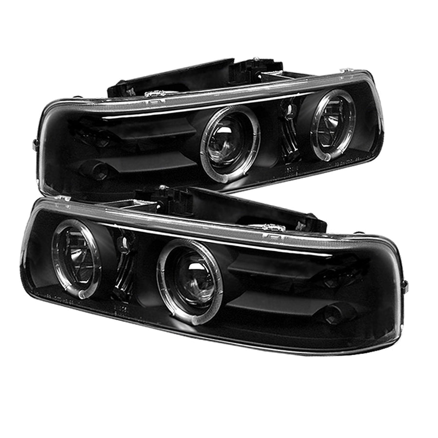Chevy Silverado 1500/2500/3500/Chevy Suburban 1500/2500/Chevy Tahoe Spyder Auto PRO-YD-CS99-HL-BK Black Halogen LED Projector Headlight