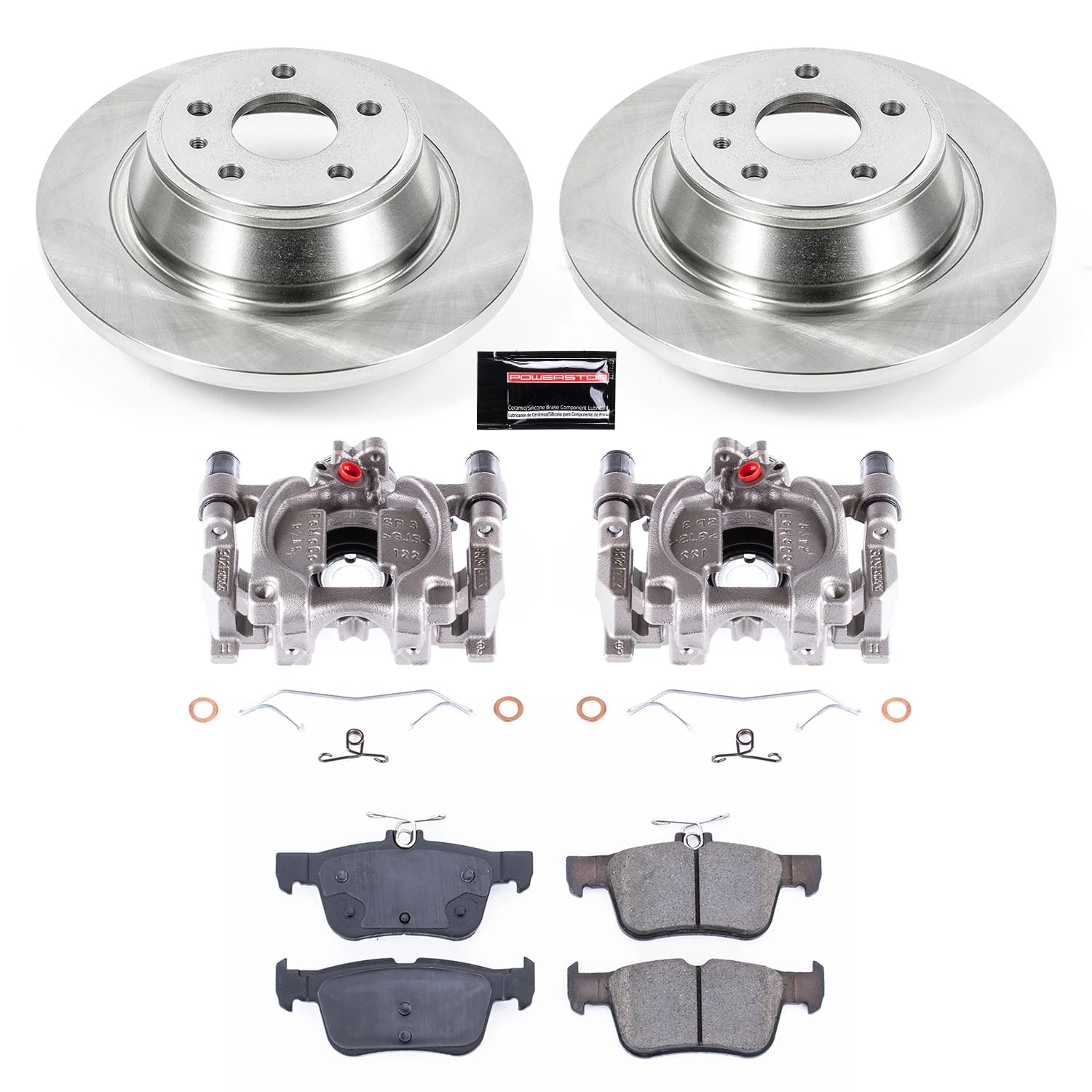 Power Stop KCOE6559A Rear Caliper Kit-OE Rotors, Ceramic Brake Pads, Calipers For Ford Fusion 2013-2016, Lincoln MKZ 2015-2016 Autospecailty [Model Specific]