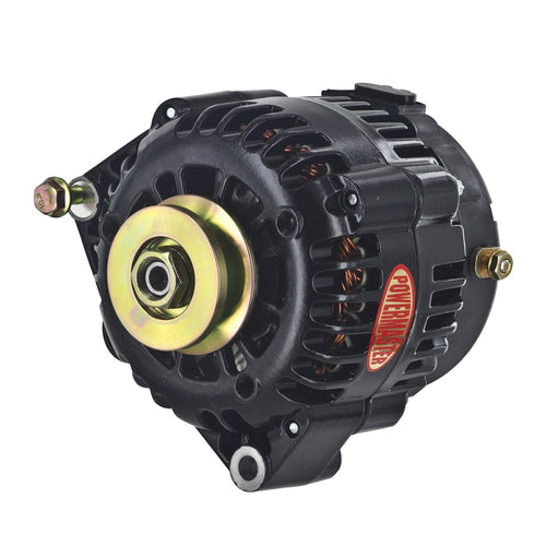 Black Powermaster 8-58529-120 Alternator (165A 1V Pulley Side Bat Post with Spacers 1 Wire)