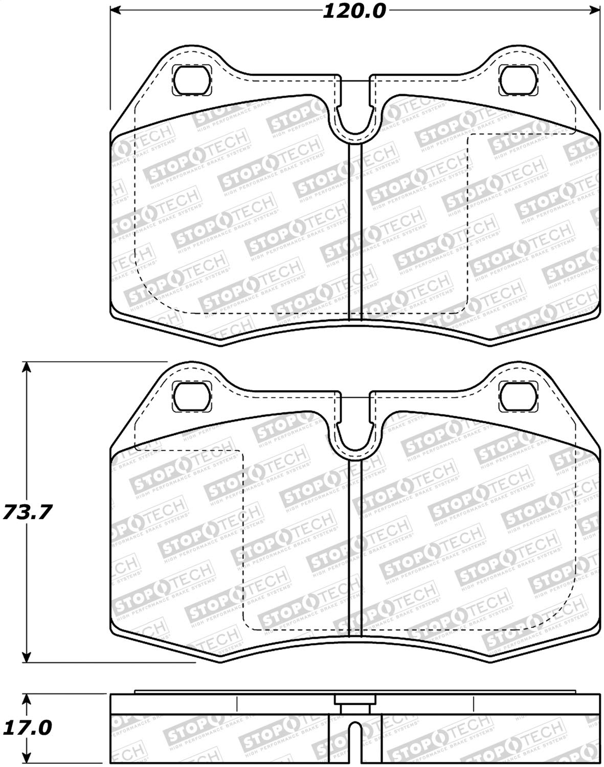 Brake Pads StopTech 308.06390; Front, Rear with Shims Street