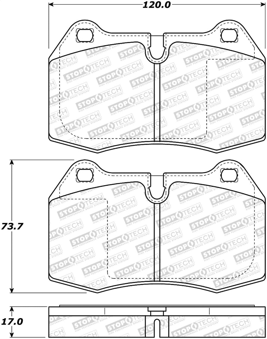 Brake Pads StopTech 308.06390; Front, Rear with Shims Street
