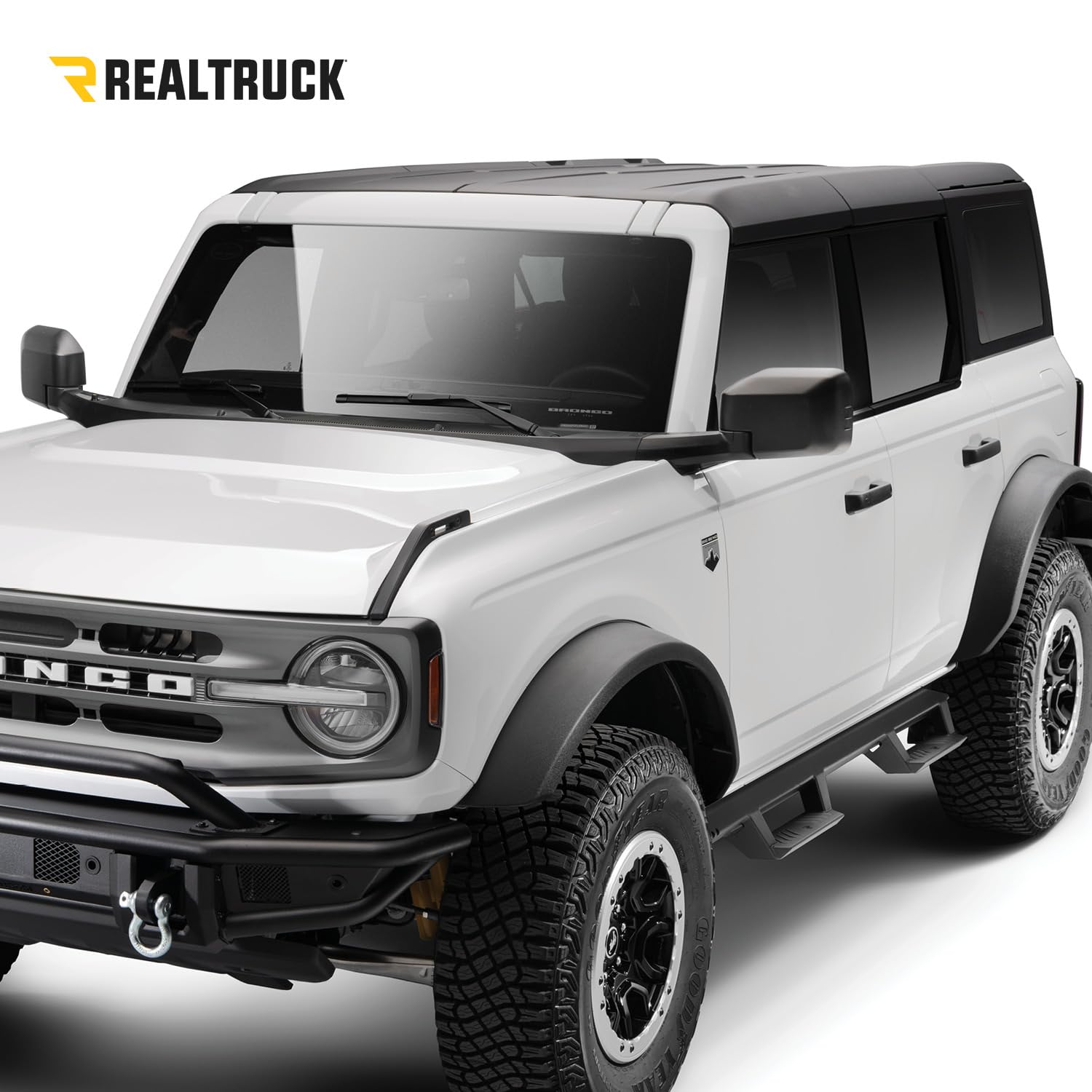 Ford Bronco RealTruck EpYx Steps | Cab Length, Steel, Textured Black | EXF214B-TX | Fits