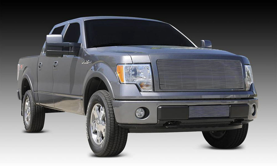 Horizontal T-Rex 20568 Aluminum Polished Finish Billet Grille Insert for Ford F150