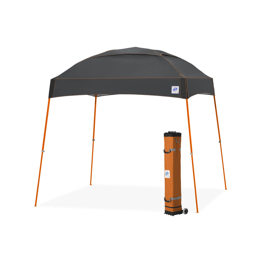 E-Z UP Instant Shelter Dome Canopy, 10' x 10', Vented Top with Wide-Trax Roller Bag & 4 Piece Spike Set, Gray