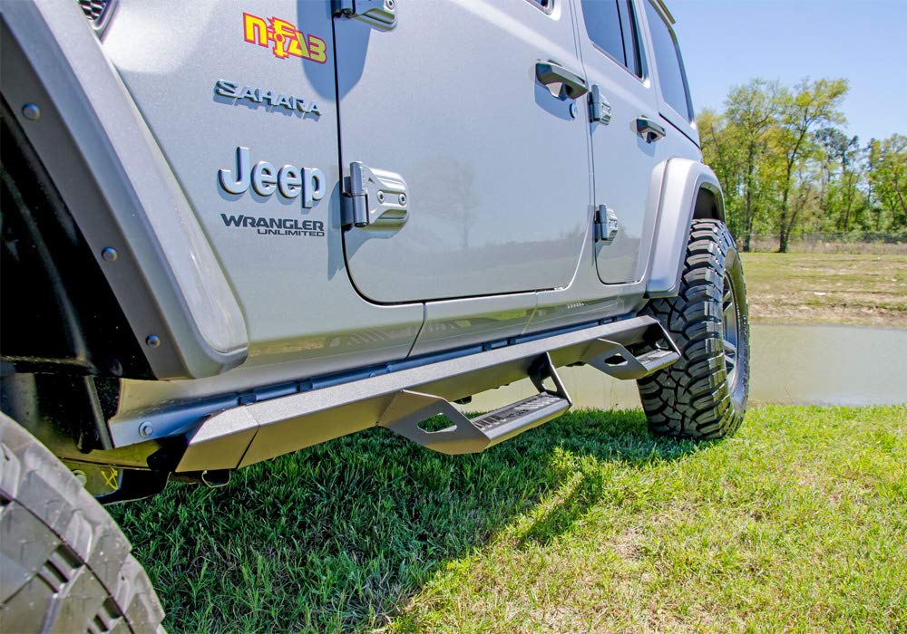 Predator Pro Steps N-Fab | Textured Black, Cab Length | PRJ1863-TX | Fits 2018-2022 Jeep Wrangler JL 4 Door SUV, SRW Gas
