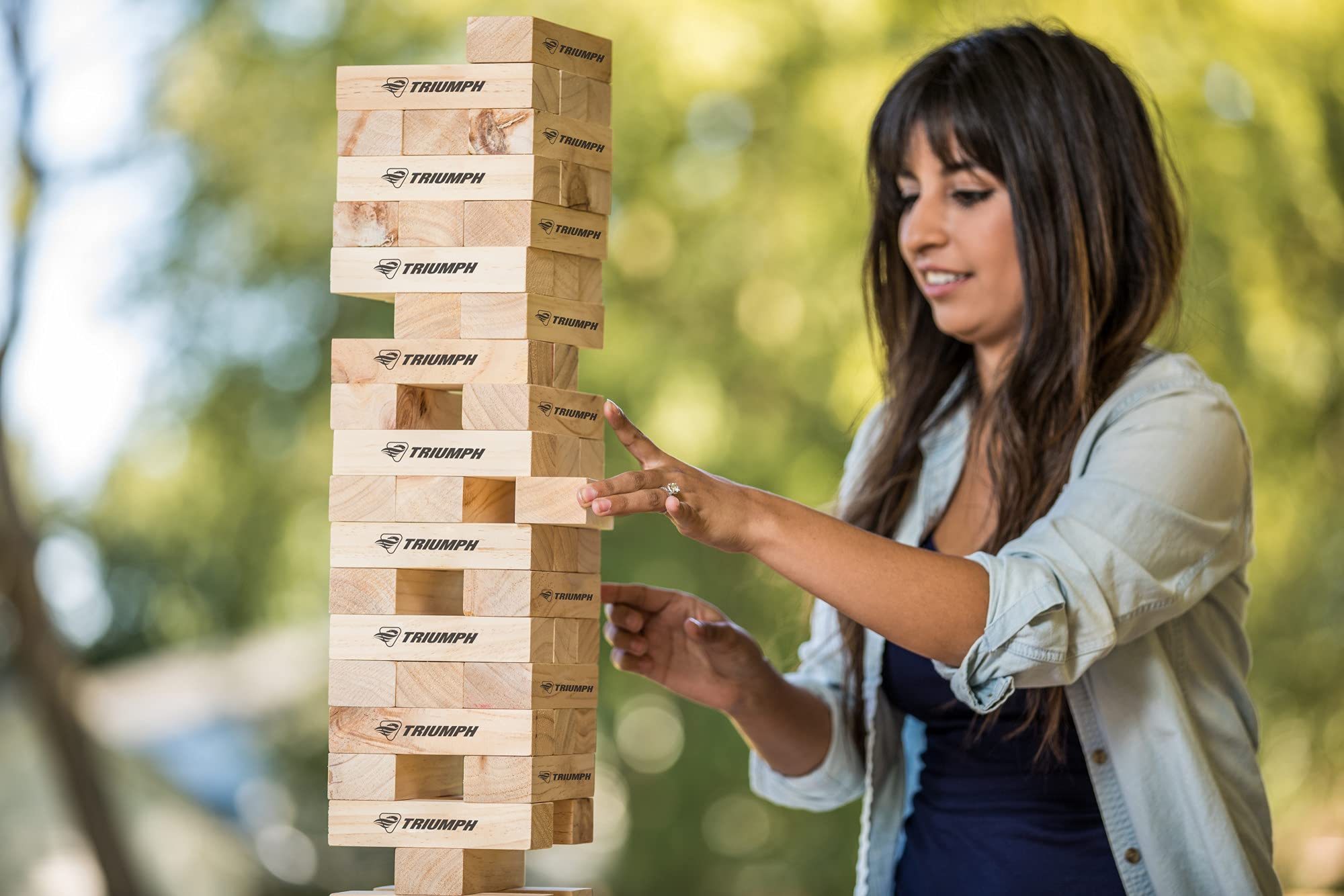 Triumph Large Tumble Tower Triumph - Includes 54 Wood Tumble Blocks and Carry Case
