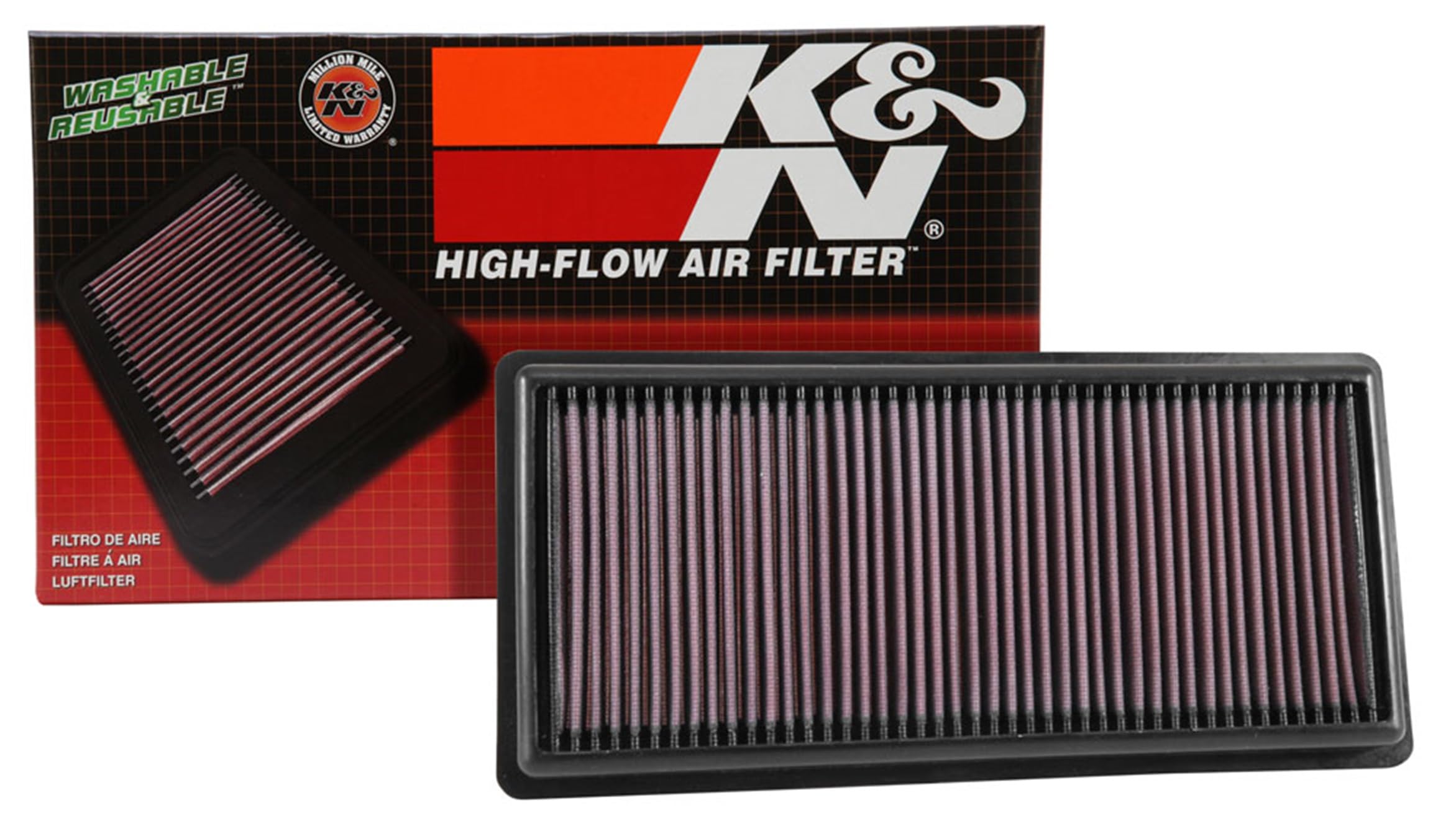 K&N Engine Air Filter: Washable, Increase Power & Acceleration, Premium, Replacement Car Air Filter: Compatible with 2016-2019 CADILLAC (CT6), 33-5052
