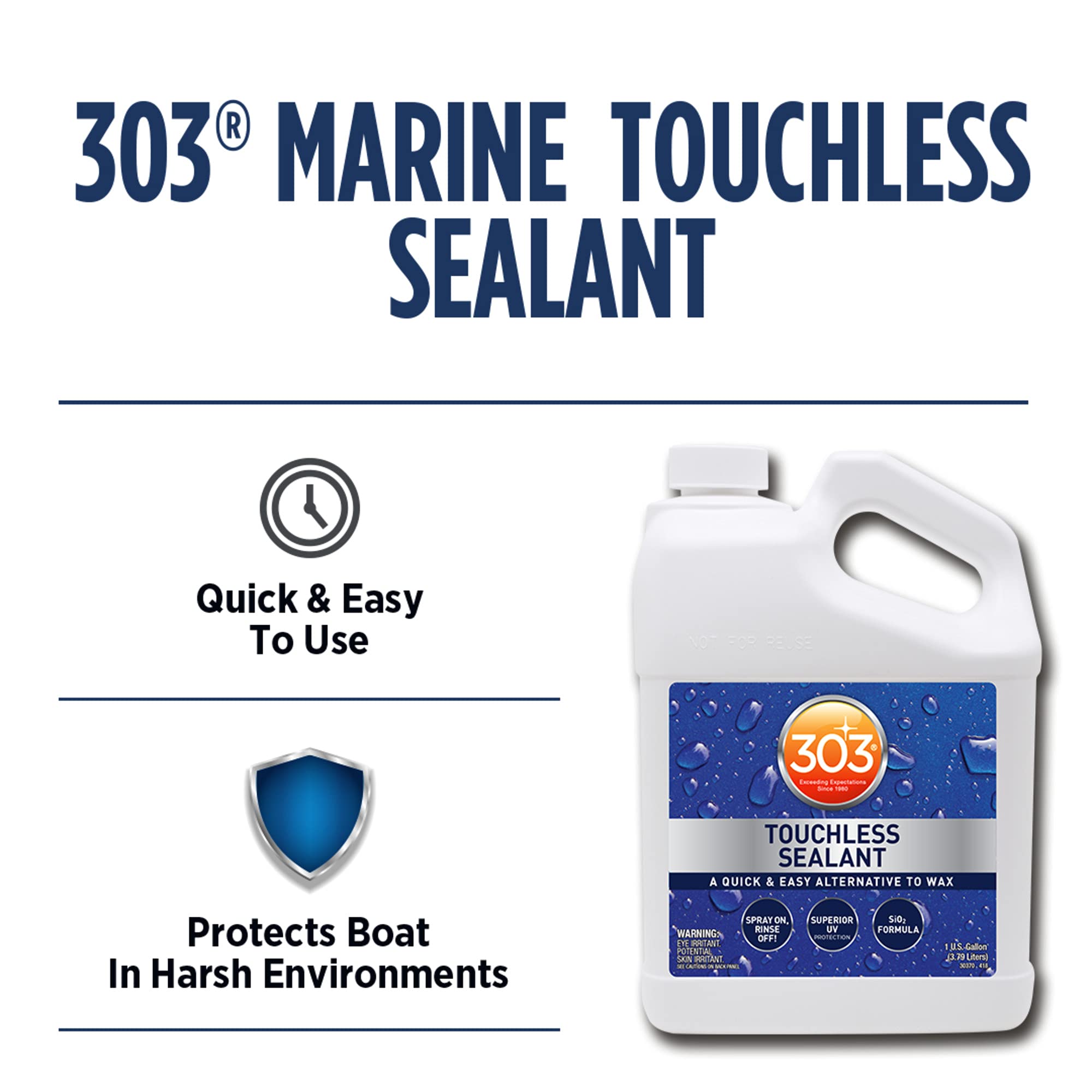 SiO2 Technology 303 Products Touchless Sealant - Water Activated Paint and Glass Protection - Spray On, Rinse Off, Refill for Trigger Spray Bottle, 1 Gallon (30399)