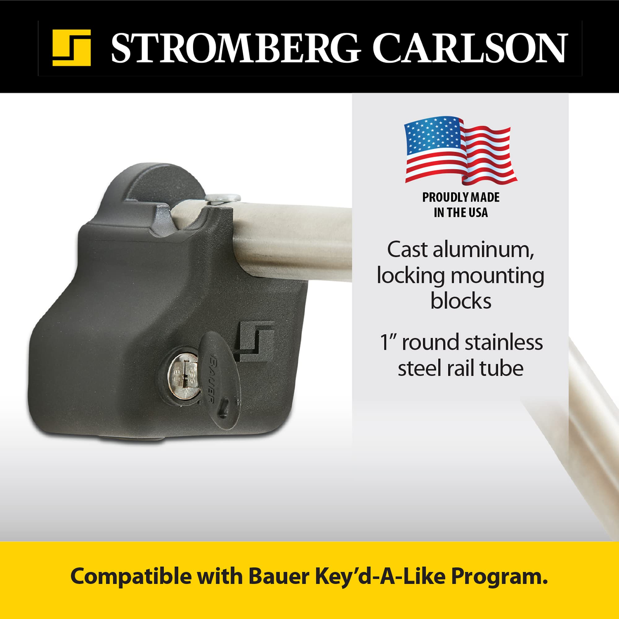 Stromberg Carlson AC-300L Locking Rail Commercial - Mobile Equipment Support - RV Camping Accessories and Travel Trailer Accessories for Step Ladder- 200 lbs Capacity - 15.5" Extension, 23.5" Height