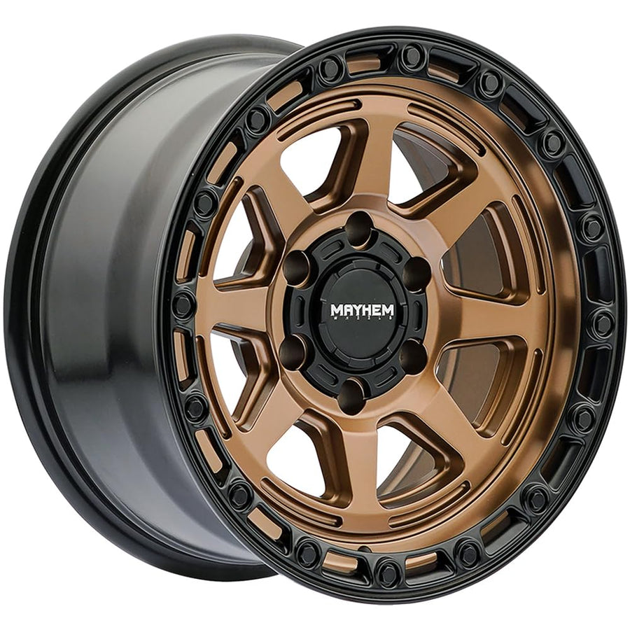 8306 Mayhem Ridgeline Satin Bronze w/Black Lip Wheel (17 x 8.5 inches /6 x 139 mm, 6 mm Offset)