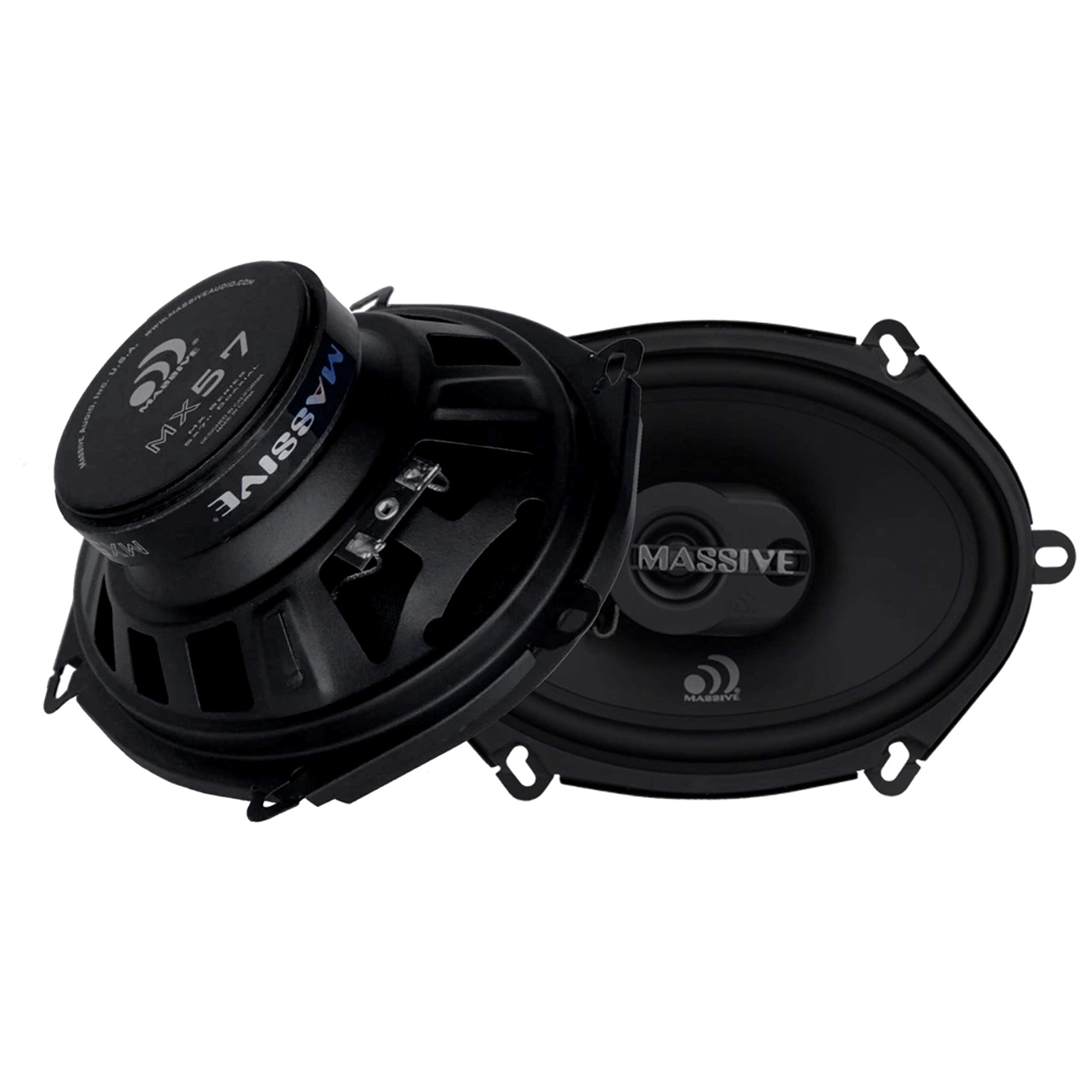 Massive Audio MX57V2 | 2-Way Coaxial Car Speakers 5x7/6x8 | 100W Max / 50W RMS | Premium Sound Upgrade | High-Efficiency Mid-Bass & Silk Dome Tweeter | OEM Fit Design