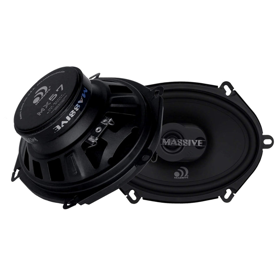 Massive Audio MX57V2 | 2-Way Coaxial Car Speakers 5x7/6x8 | 100W Max / 50W RMS | Premium Sound Upgrade | High-Efficiency Mid-Bass & Silk Dome Tweeter | OEM Fit Design
