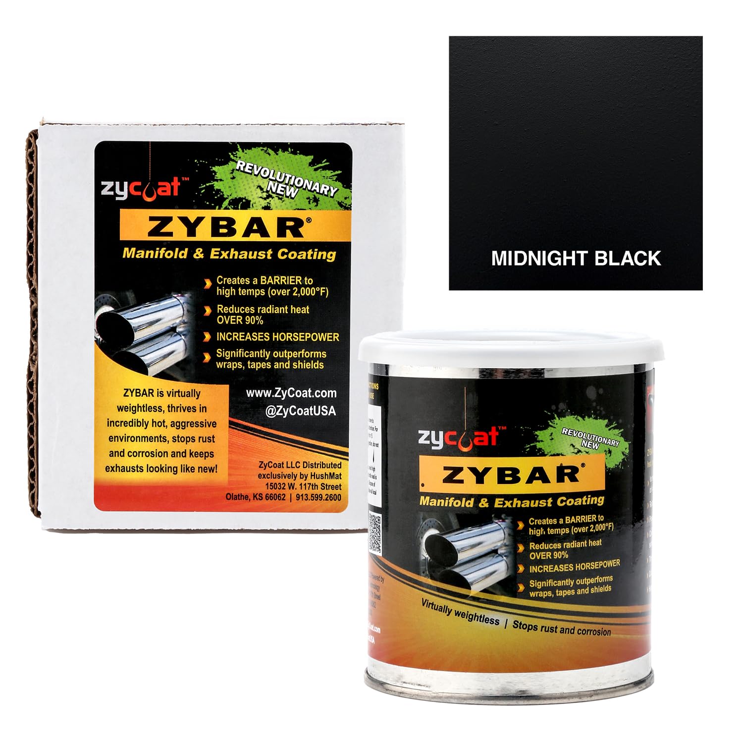 ZyBar ZyCoat 11016 High Temperature Coating - Midnight Black, 16 Ounce