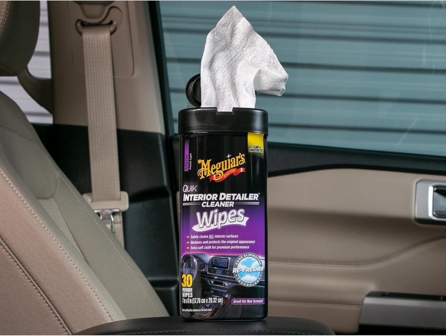 Meguiar's Quik Wipes Interior Detailer, Cleans, Protects & Refreshes All Car Surfaces, 30 Ct, 3 Pack