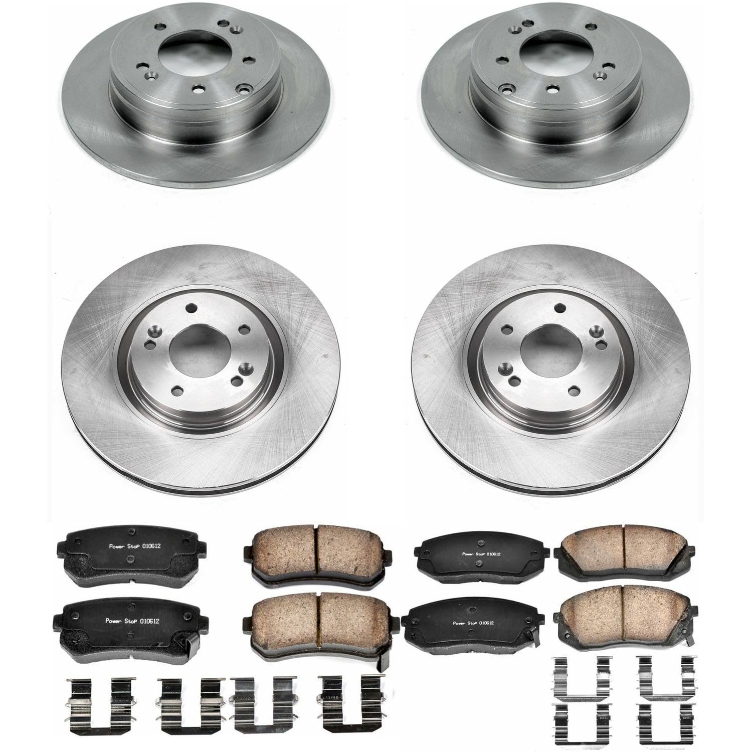 Power Stop KOE7113 Replacement Brake Kit-OE Front and Rear Brake Rotors & Ceramic Pads