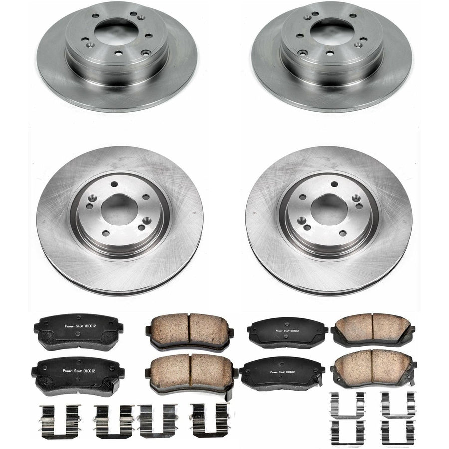 Power Stop KOE7113 Replacement Brake Kit-OE Front and Rear Brake Rotors & Ceramic Pads