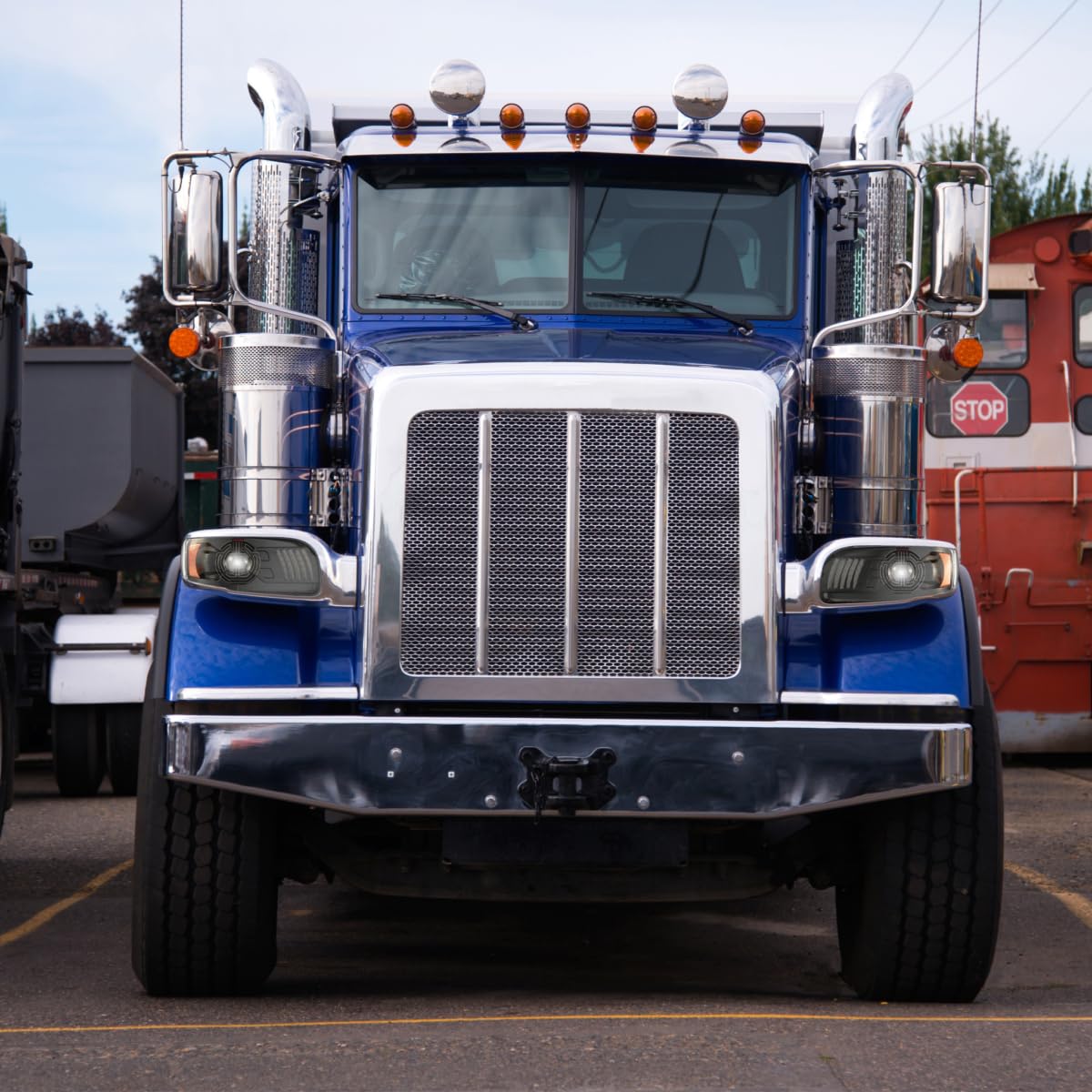 JW Speaker Heated Model 9600 LED Headlight for Peterbilt 388, 389, 567 & 589, Black, Wiring Harness Sold Separately (Left)