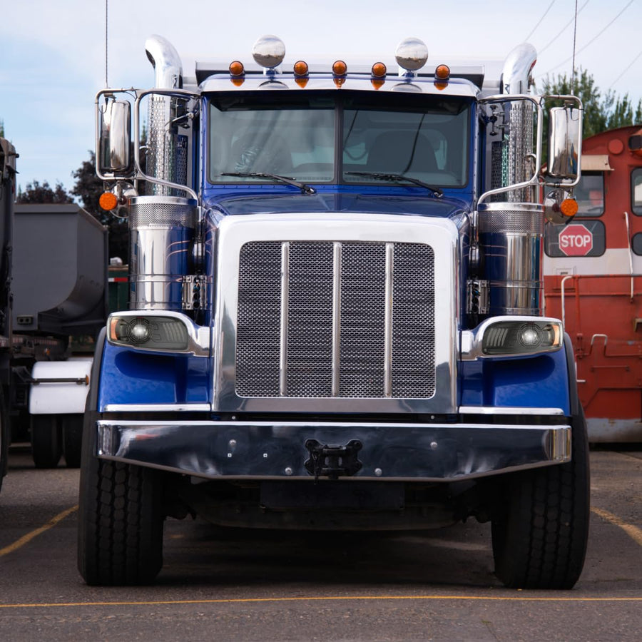 JW Speaker Heated Model 9600 LED Headlight for Peterbilt 388, 389, 567 & 589, Black, Wiring Harness Sold Separately (Right)