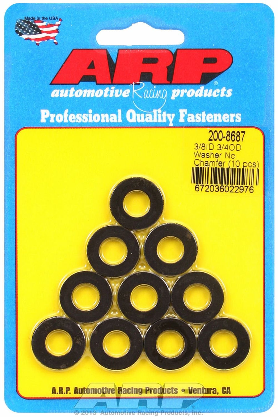 Washer ARP 200-8687 No Chamfer 10pc Black Oxide ID/OD: 3/8 / 3/4