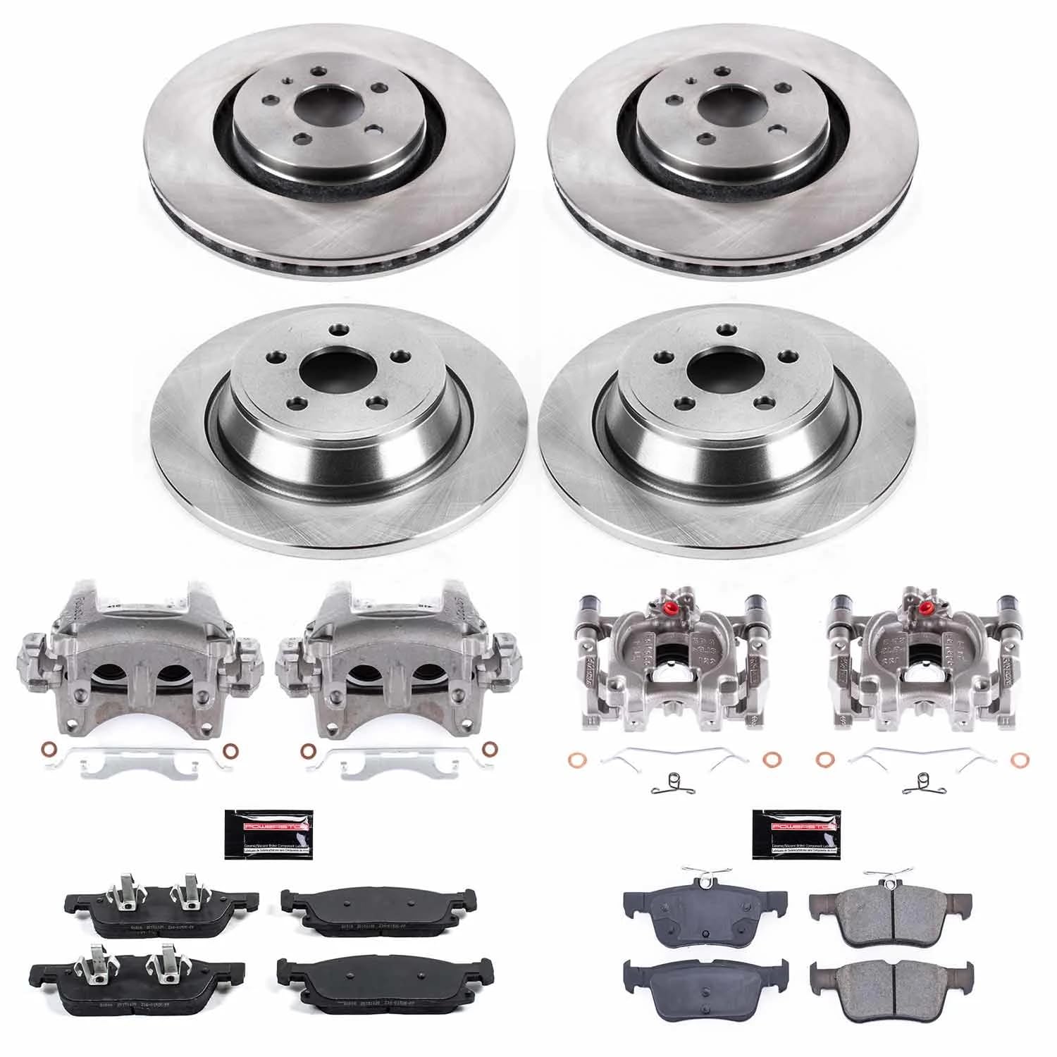 Power Stop KCOE7231 Front and Rear Caliper Kit-OE Rotors, Ceramic Brake Pads, Autospecialty For Lincoln MKX 2016-2018 [Model Specific]