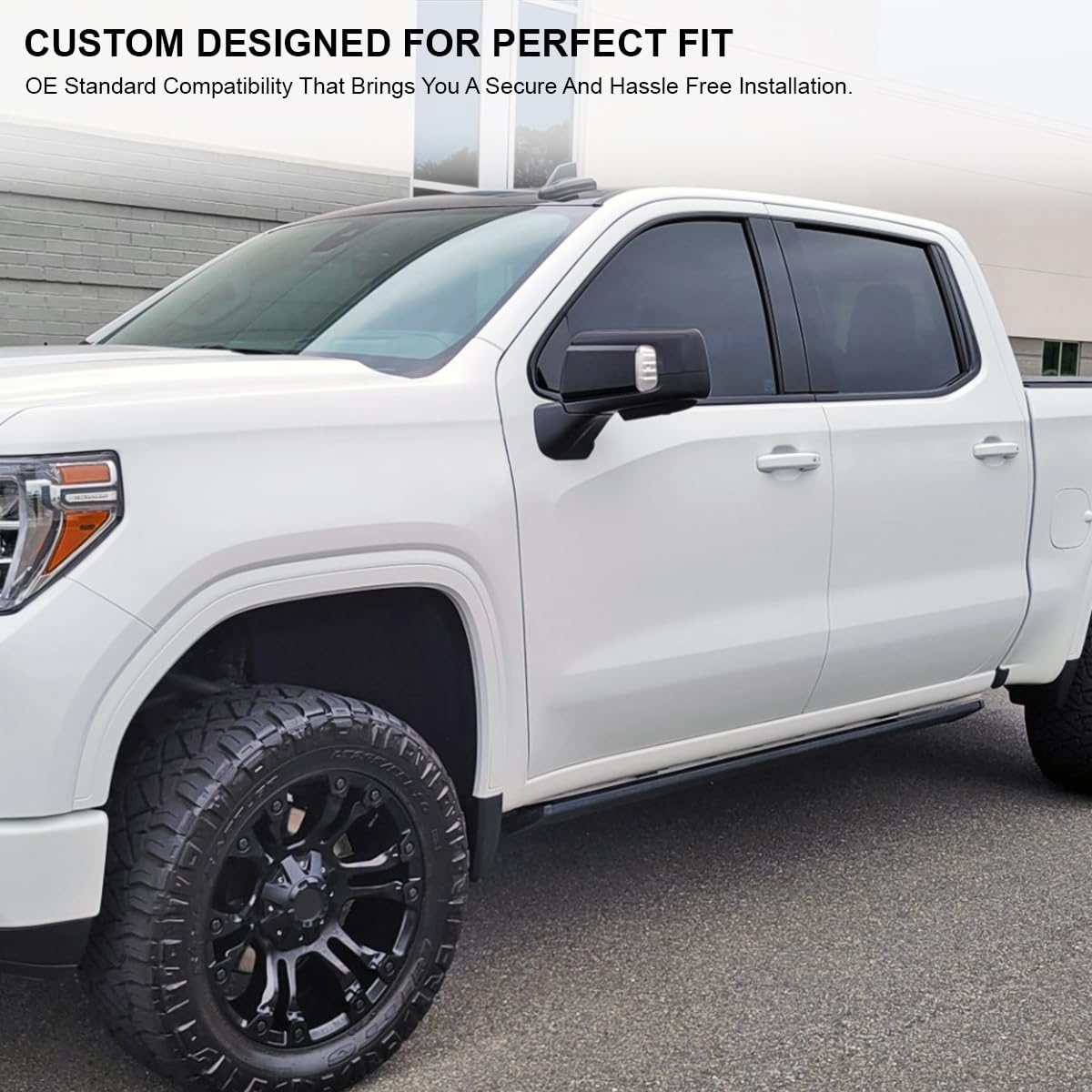Left Driver Side Spec-D Tuning Black Power Fold Power Heated Side Mirror w/Blind Spot + Temp Sensor Compatible with 2019-2025 GMC Sierra 1500