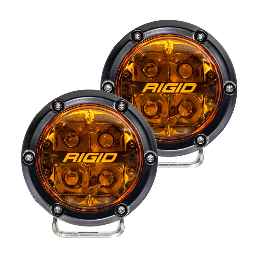 36123-360 RIGID INDUSTRIES Series 4 Inch Spot with Amber PRO Lens and Back Lighting | Pair