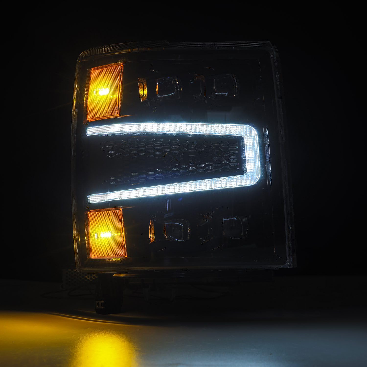 AlphaRex NOVA-Series 04-15 Chevy 1500 LED Proj Headlights Alpha BL w/Activ Light/Seq Signal & SB DRL