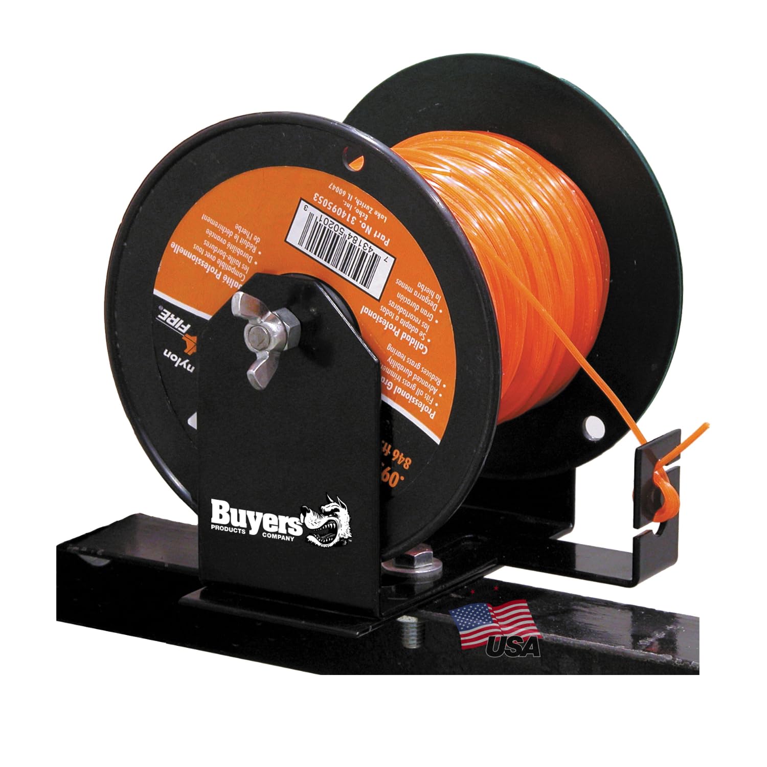 Buyers Products LT40 Commercial Trimmer Line Holder Weed Wacker w/ Mounting Hardware & Low Profile Steel Bracket Supports 3 Pound Spools, Made In The USA, Landscape Trailer Organization Accessories