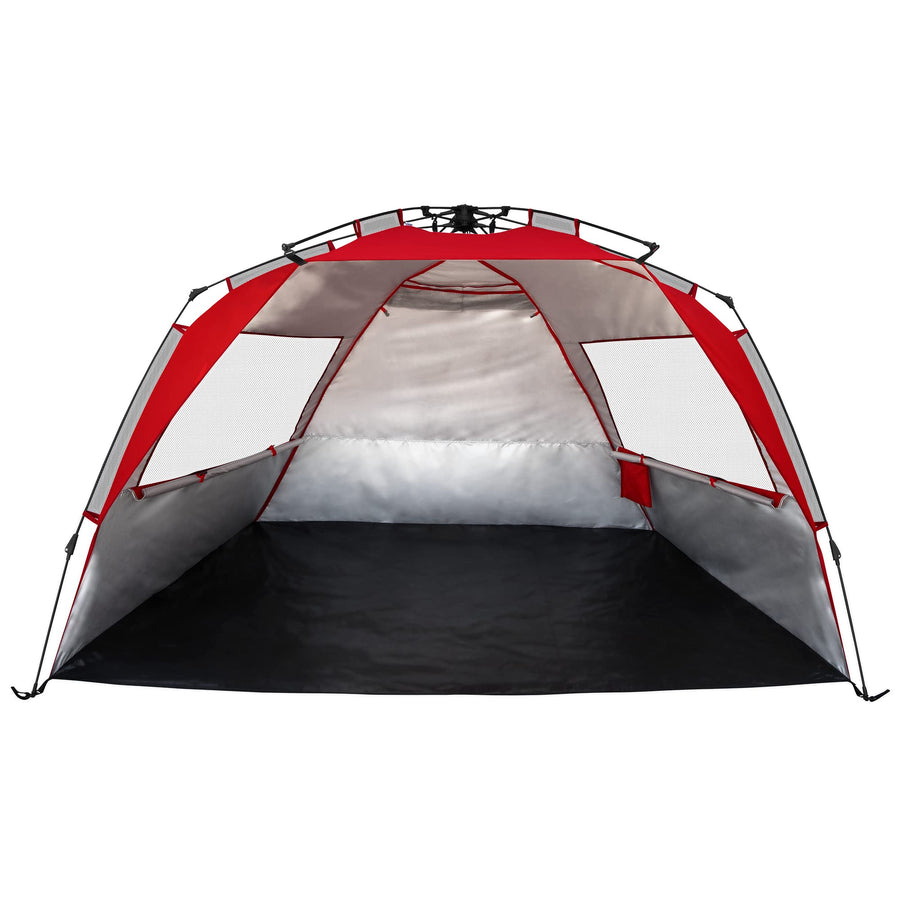 E-Z UP Portable Beach Tent Wedge, 51"x51" Entrance with 2 Roll-Up Windows and with Storage Pockets, Punch